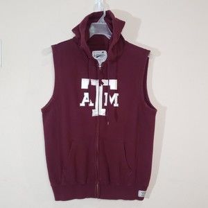 Texas A & M University Aggies Sleeveless Zip-up Hoodie Size S